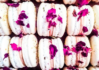 pink and white macaroons
